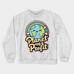 Planet Over Profit . EARTH DAY design Crewneck Sweatshirt